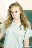 Sexy med student getting herself off in an exam room