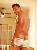Studly brother shows off his firm round buttocks