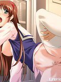 Long haired anime chick getting muff licked and screwed