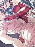 Two anime lesbian babes teasing each other