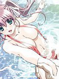 Cute hentai babe Yakin playing in the water