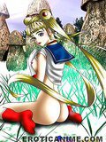 Bosomy anime vixen getting divine breasts cumshoted
