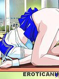 Dishy anime chick showing her fuckable curvy ass