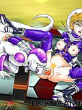 Aroused anime babe getting petite pussy penetrated by a huge penis