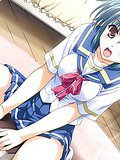 Tiny anime schoolgirl gets wet when she stays doggy style