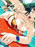 Curvaceous anime Blondie getting tits teased
