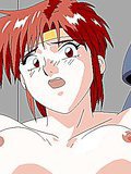 Erotic anime babe sucking a big dildo