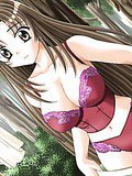 Sexy hentai babe getting pussy fingered outdoors