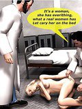 Horny doctor craving for a blonde 3D babe