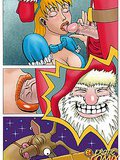 Big titted perverse comics whore riding Santa`s huge pecker