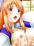 Luscious hentai cutie getting massive hooters licked and cummed