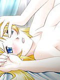 Huge meloned blonde hentai babe getting nailed in the bedroom