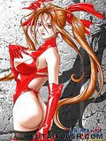 Fiery redheaded hentai chick showing her sexy assets