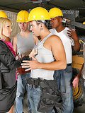 Super hot sexy construction worker babe get pounded hard on the construction site in these amazing big tits pics