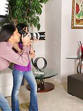 Check out these 2 amazing horny photographer milfs take advantage of their male model in these hot 3some cock fucking and masterbation pics