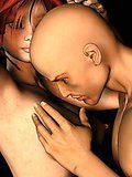 Huge boobed redhead 3D babe Misty getting fucked hard by bald Gary