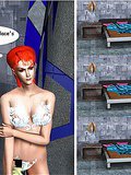 Redheaded 3D bitch jumping a massive penis