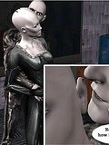 Bald 3D chick fucked by an alien
