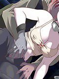 Tied anime chick getting slammed doggy