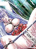 Blue haired Japan animation gets tied up naked