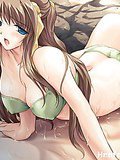 Hot cartoon girl with green underwear gets her body tanned