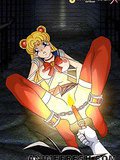 Big titted blonde anime bitch licking a huge pair of balls