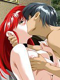 Fiery redheaded anime bitch squirting while gets toyed