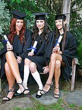 3 hot college babes celebrate high school graduation in this hot 3some fucking lesbian group sex party