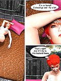 Fiery redheaded 3D whore jumping a huge dick