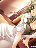 Raunchy anime chick getting her nylons ripped off