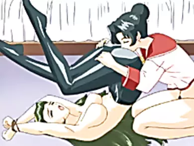 Anime Lesbian Anal Domination - Bondage anime coed in stockings forced to lesbian sex